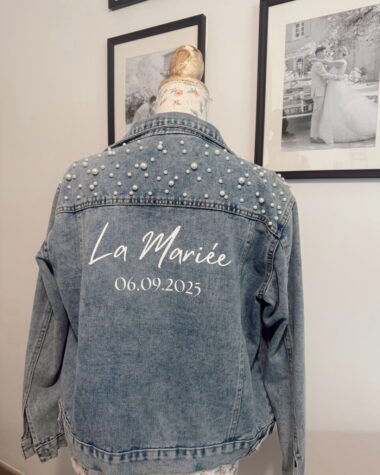 Veste en jean personnalisée mariage