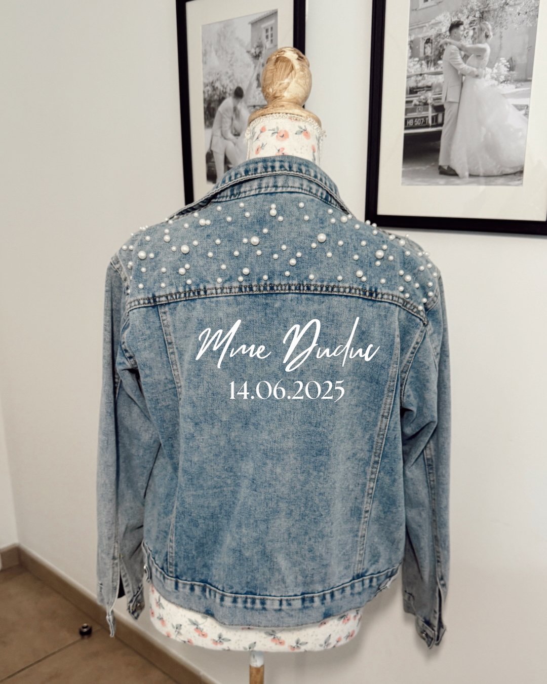 Veste en jean personnalisée mariage – Image 2