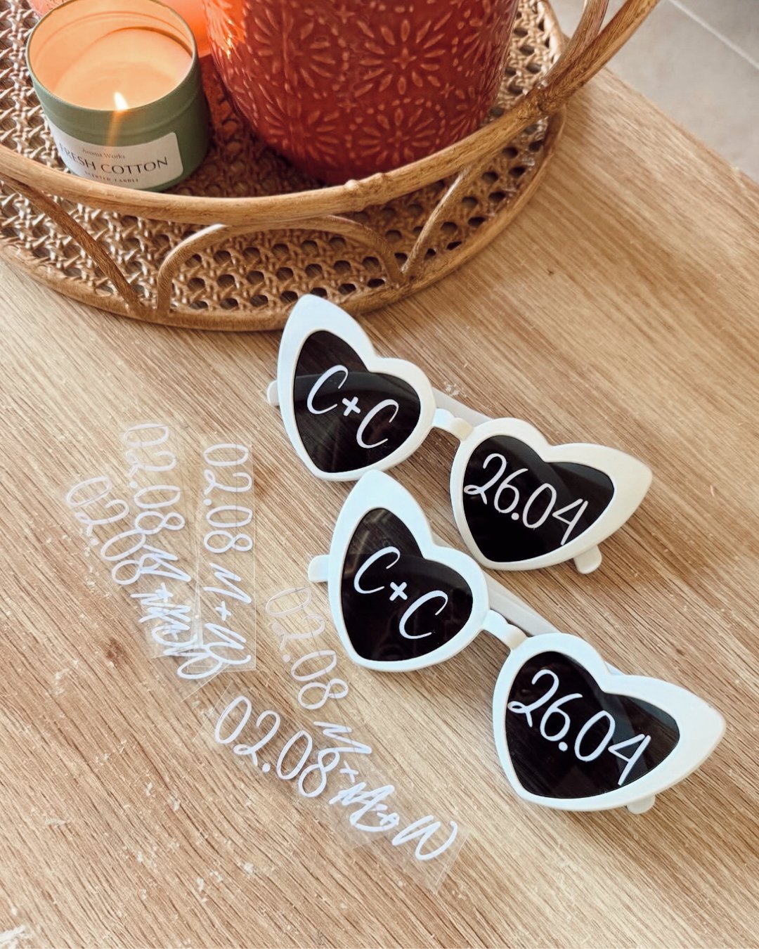 Stickers personnalisés pour lunettes mariage