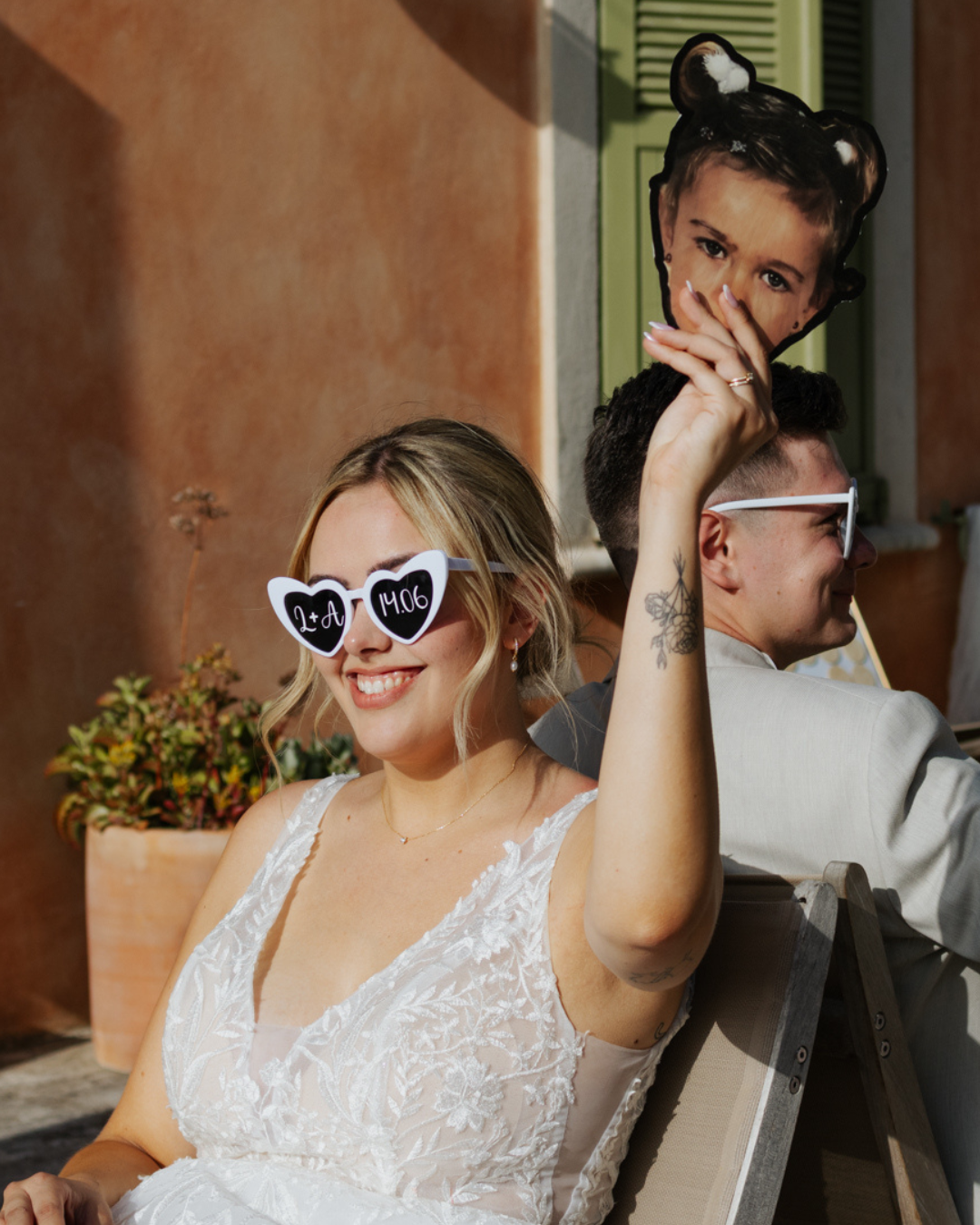 Lunettes cœur personnalisées mariage – Image 2