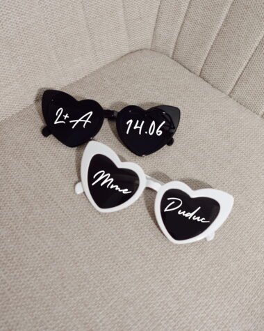 Lunettes cœur personnalisées mariage
