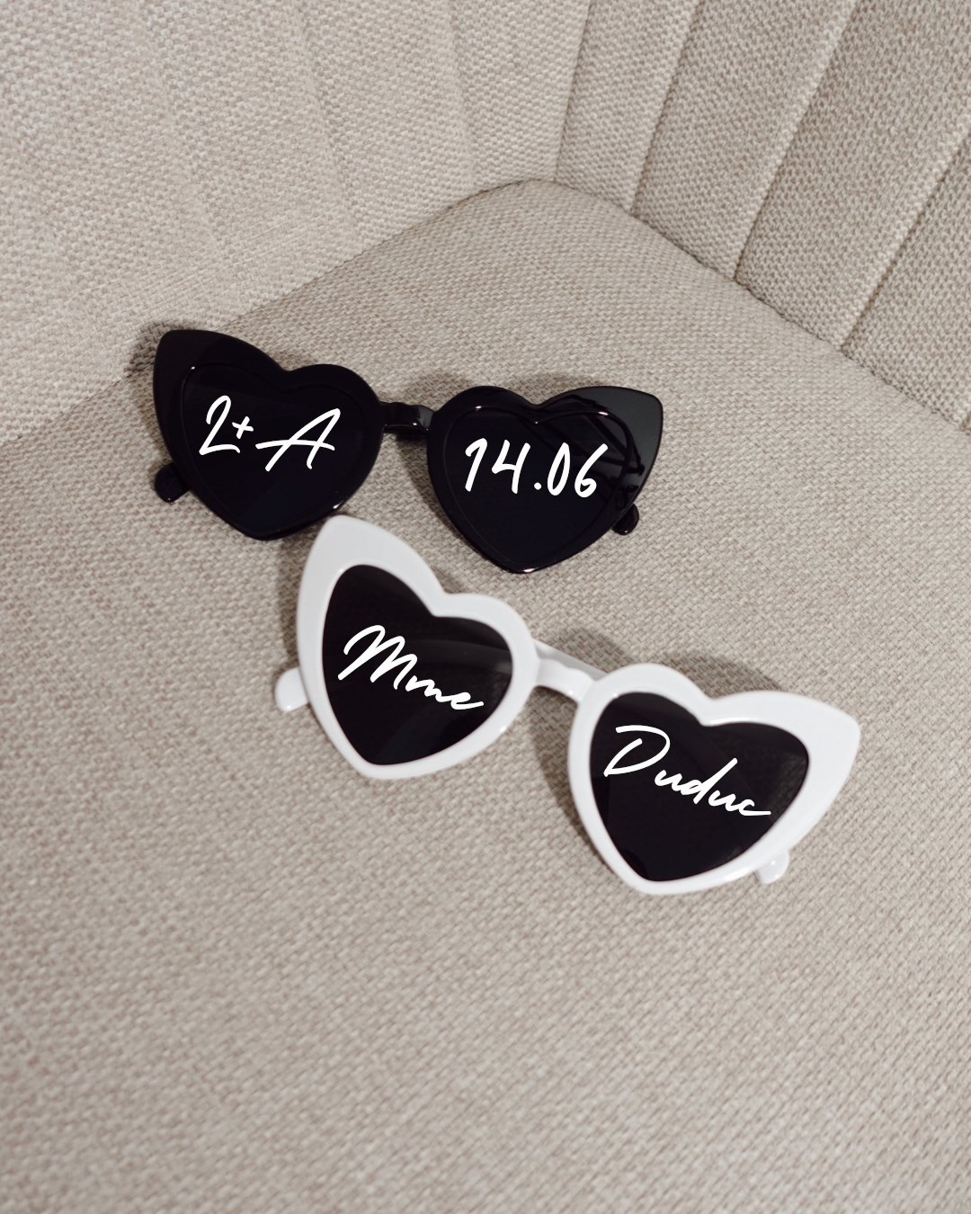 Lunettes cœur personnalisées mariage