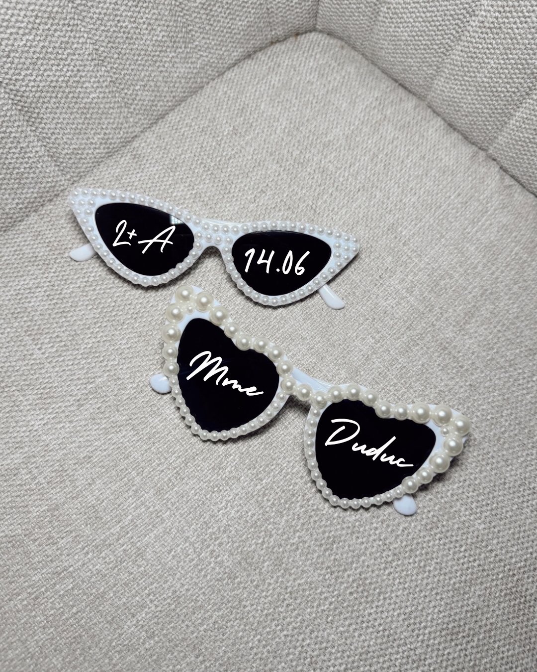 Lunettes perles personnalisées mariage