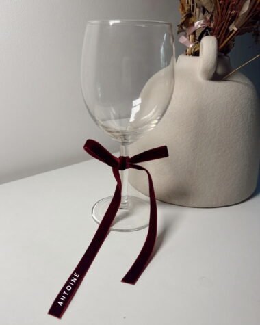 Ruban velours pour verres personnalisé