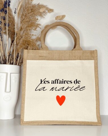 Sac jute & coton Les affaires de la mariée
